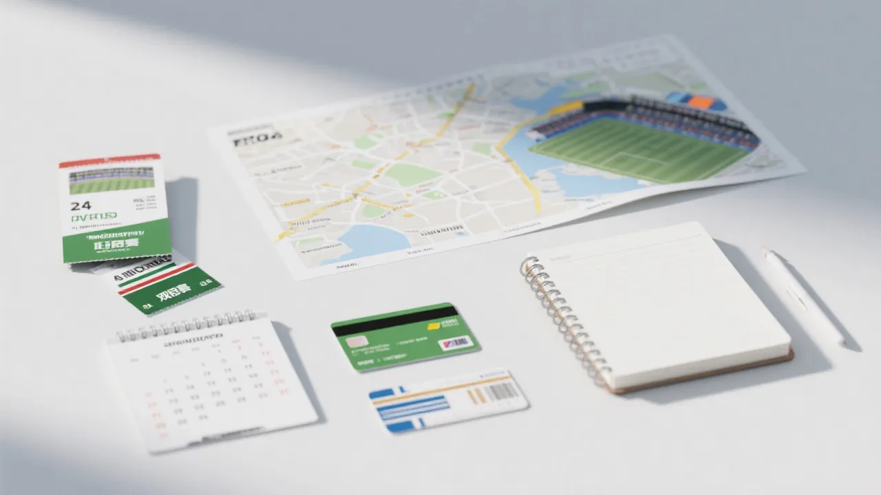 世界杯比赛日行程规划示意：地图、时差、交通与关键场次标注